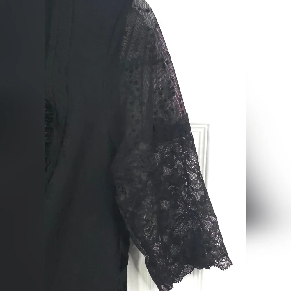 Kollontai Gothic Lolita Lace & Mesh Mini Dress Velvet Back Size L - Picture 5 of 10